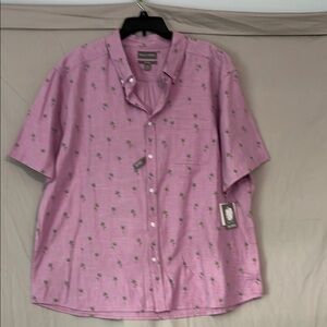 Falls Creek men’s Lavender Casual Button Down Shirt with palm tree print